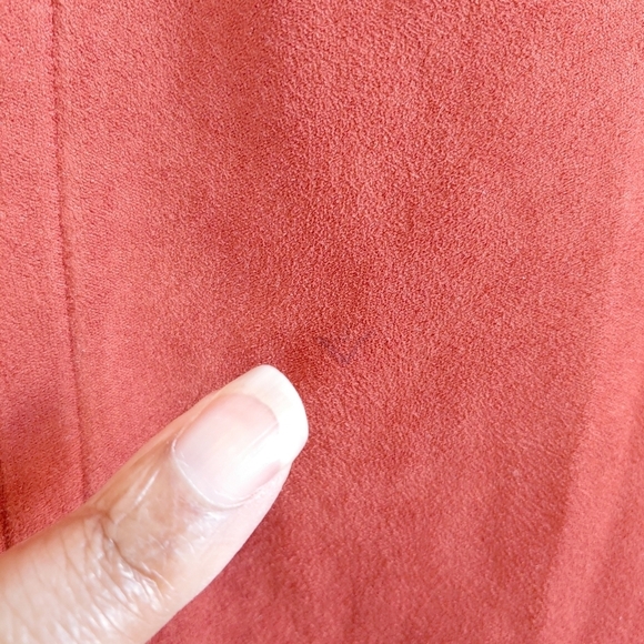 Cabi Penny Lane Longline Faux Suede Rust Colored Coat Sz M Fall Contemporary - Picture 2 of 15
